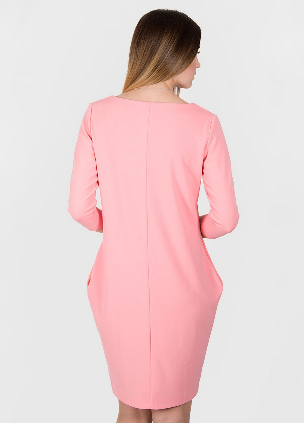 Светло-розовое кэжуал платье Meggi однотонное
