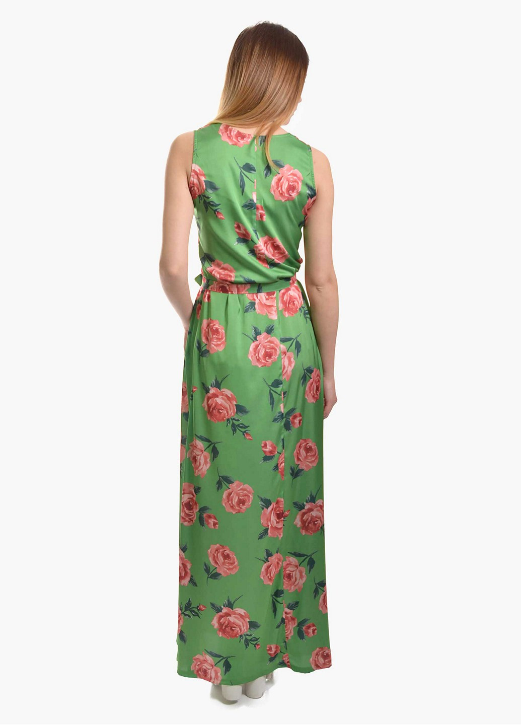 Зеленое кэжуал платье Meggi с цветочным принтом