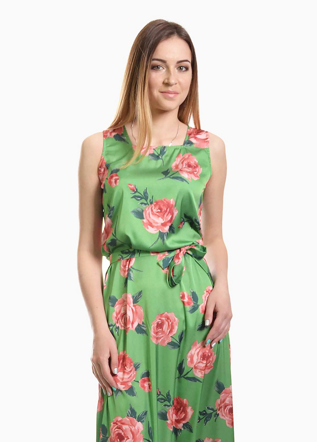 Зелена кежуал сукня Meggi з квітковим принтом