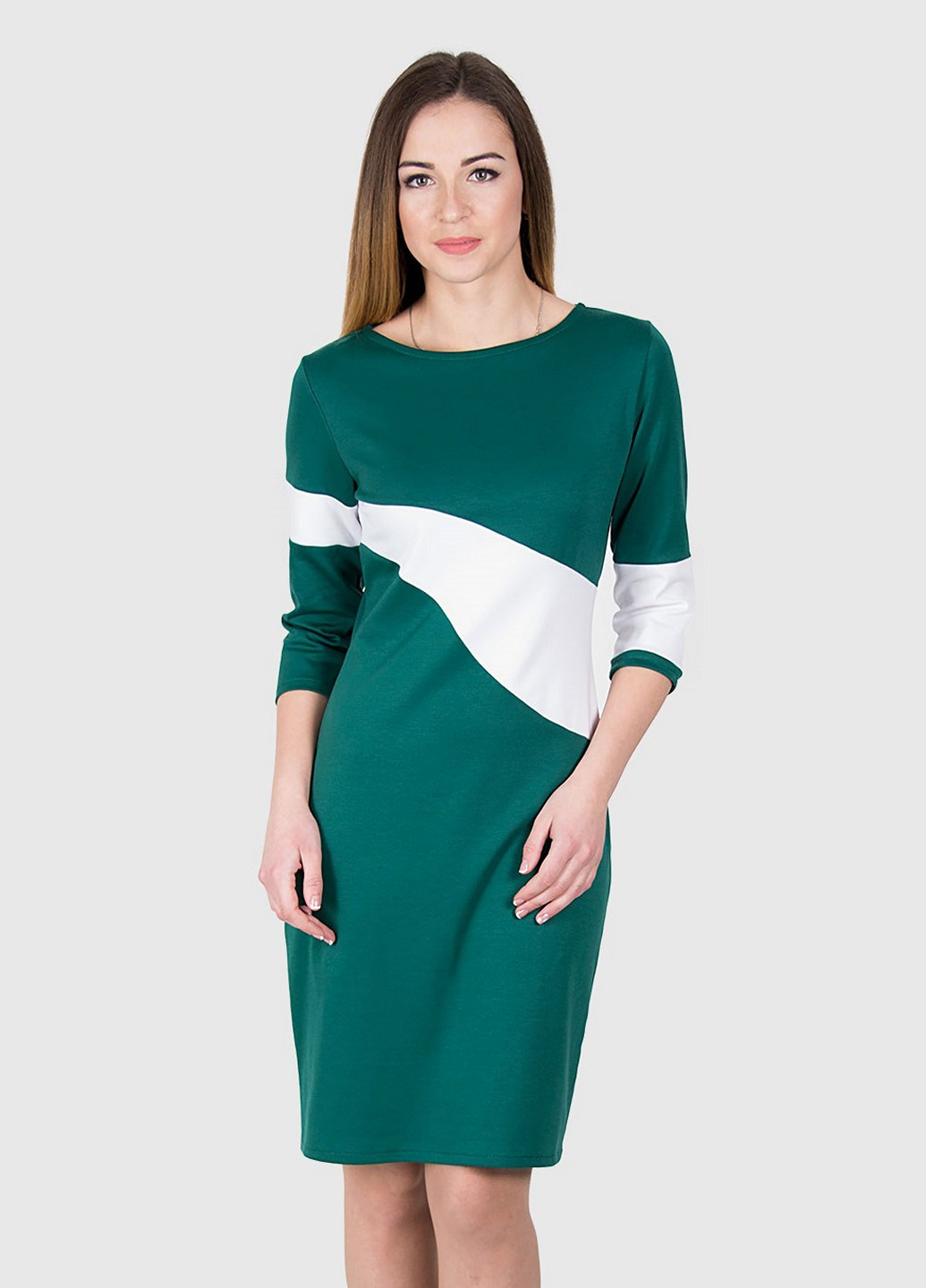 Зеленое кэжуал платье Meggi однотонное