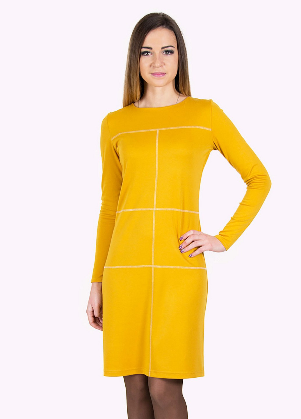 Гірчична кежуал сукня Meggi однотонна