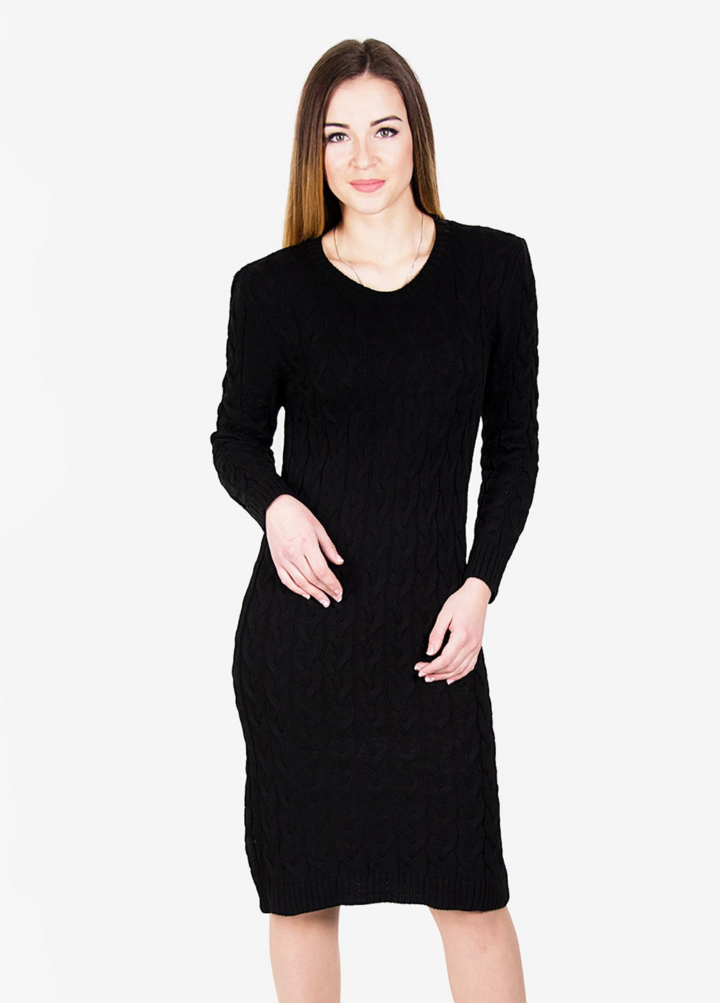 Черное кэжуал платье Meggi однотонное