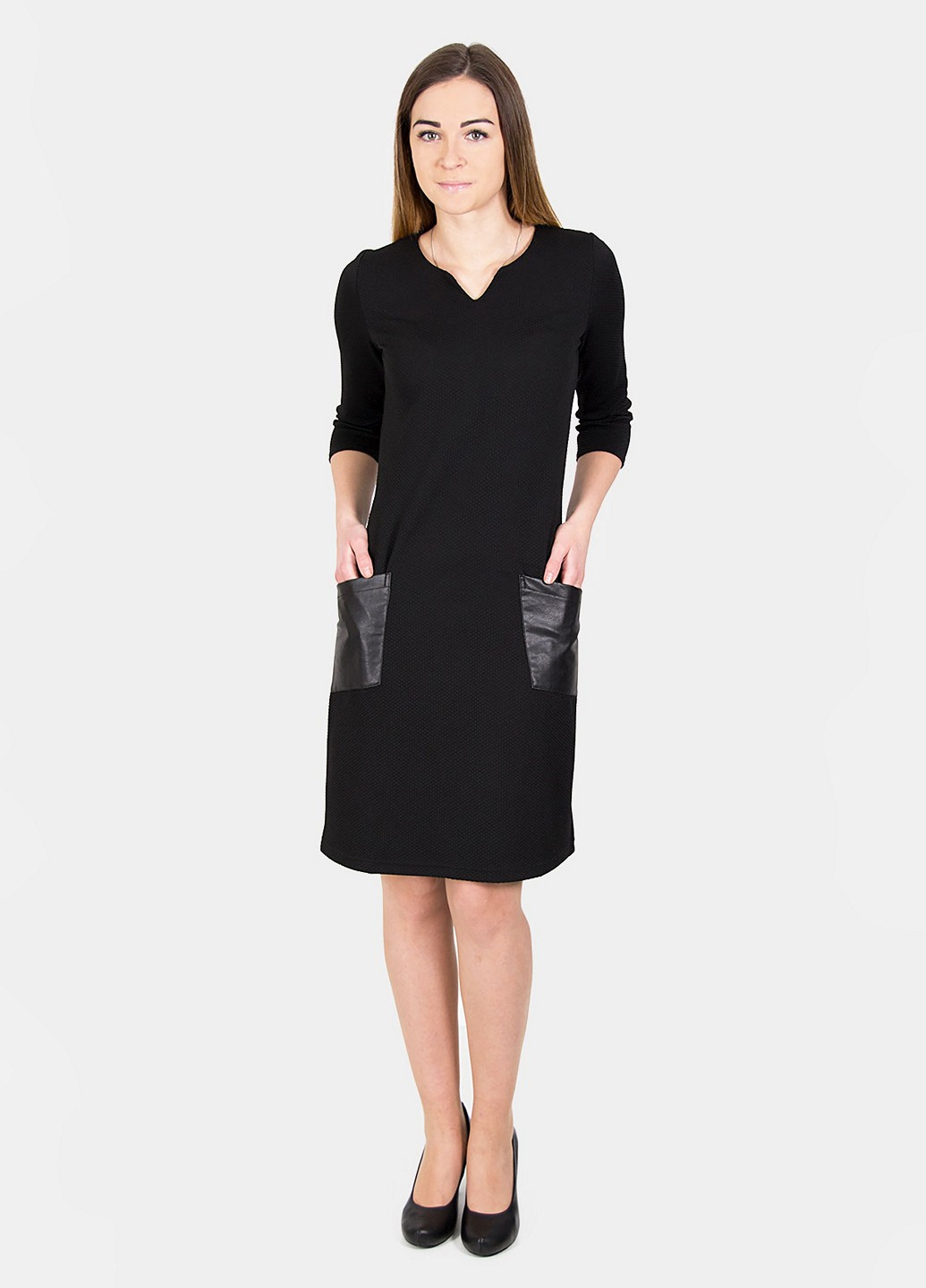 Черное кэжуал платье Meggi однотонное