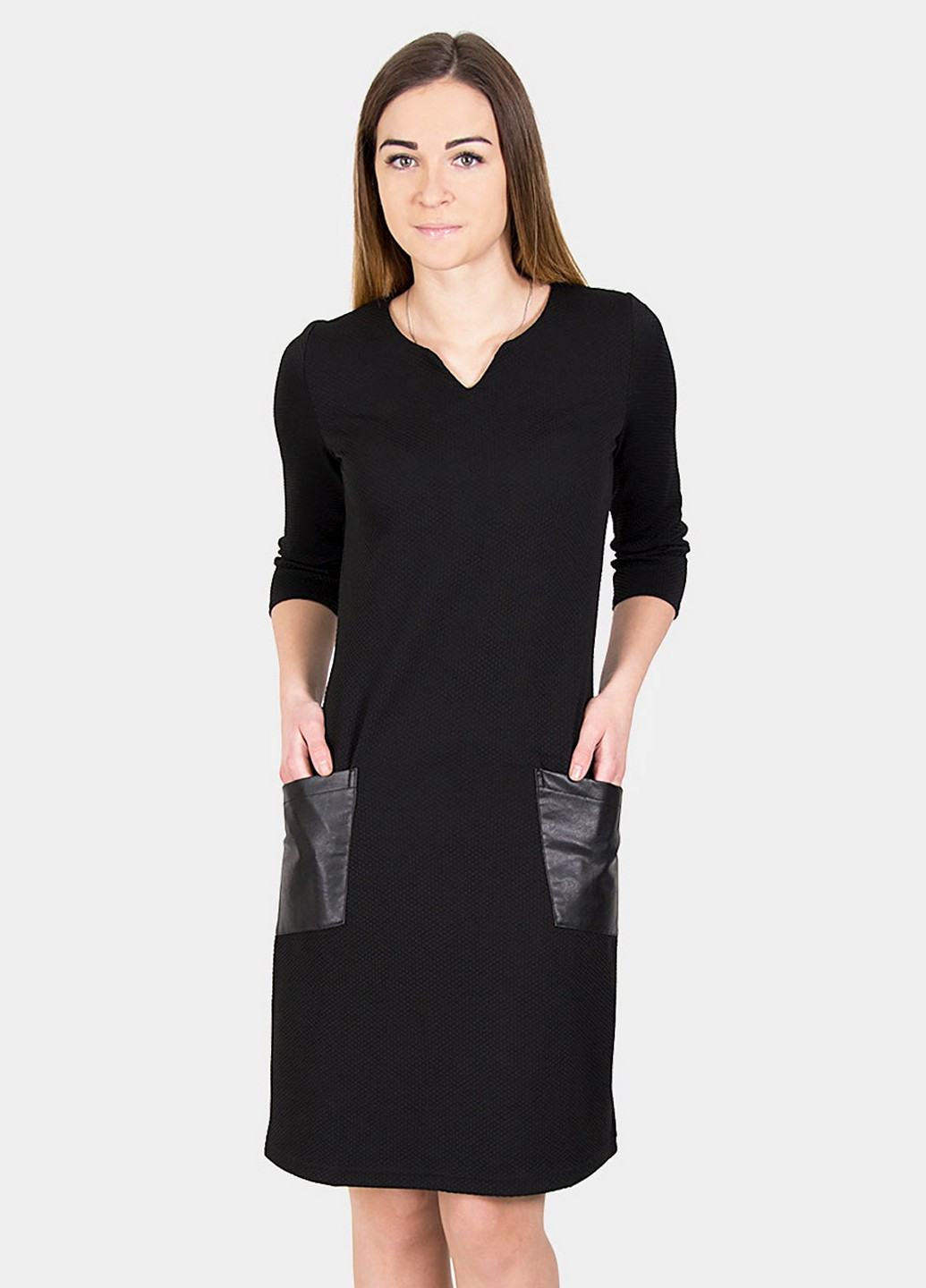 Черное кэжуал платье Meggi однотонное