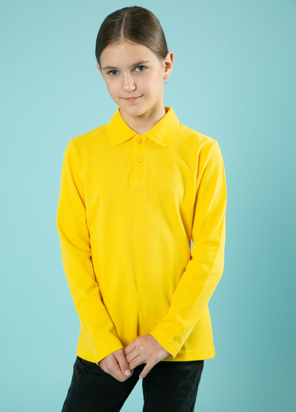 Желтая детская футболка-рубашка поло детская TvoePolo однотонная