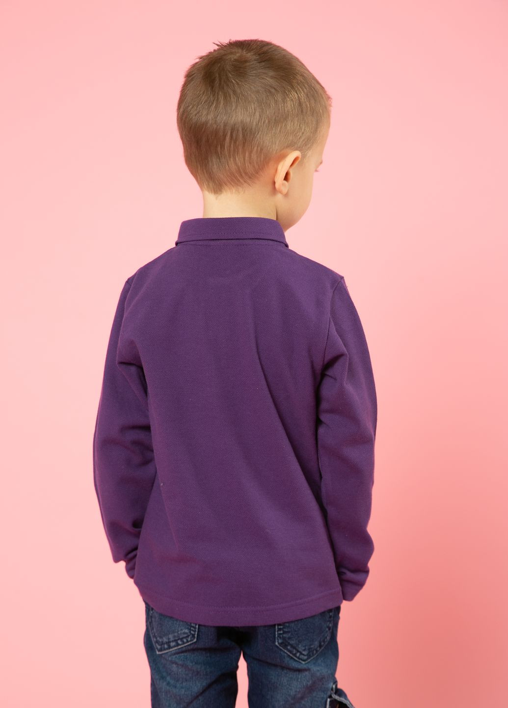Темно-фиолетовая детская футболка-рубашка поло детская TvoePolo однотонная