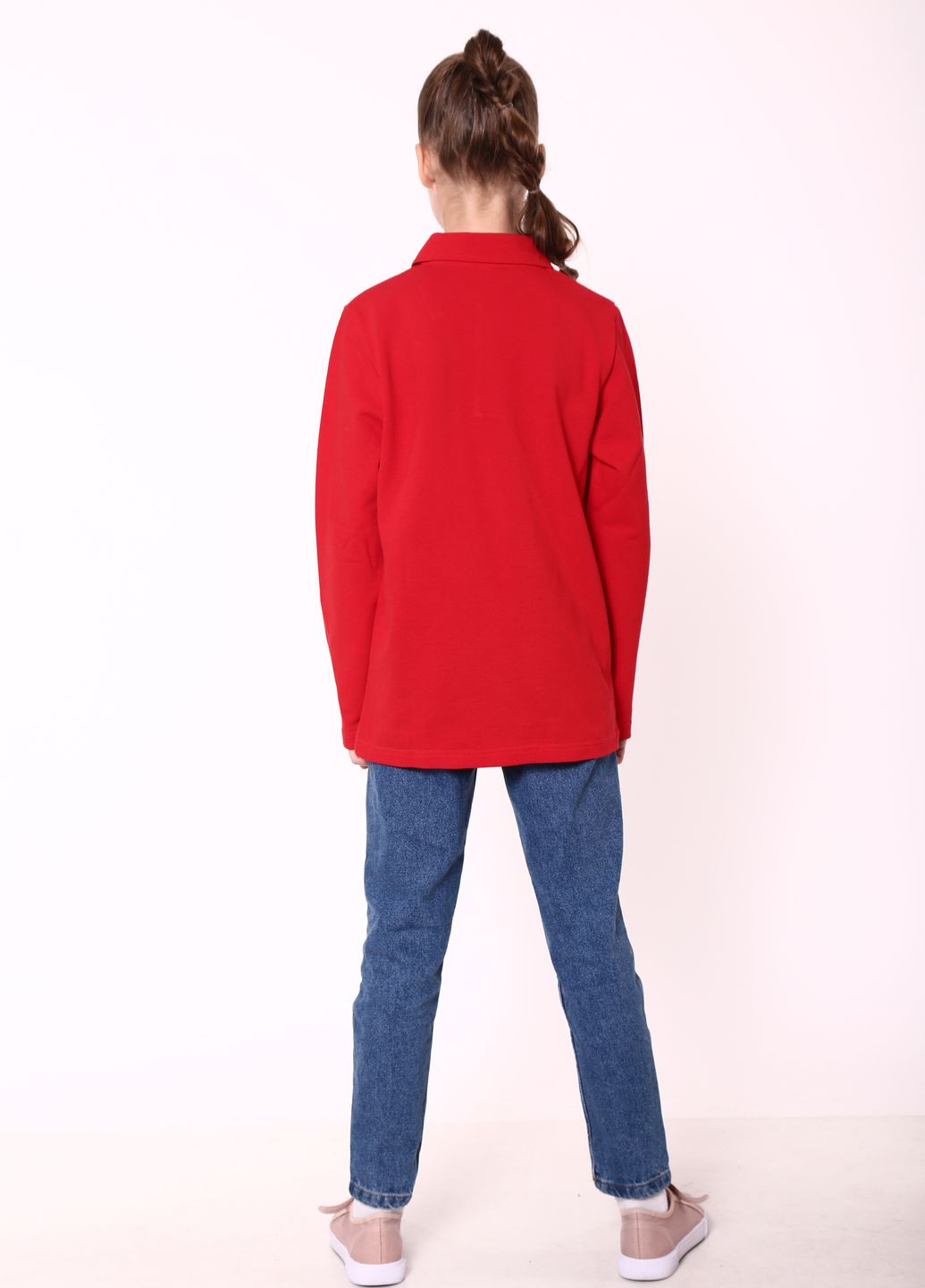 Красная детская футболка-рубашка поло детская TvoePolo однотонная