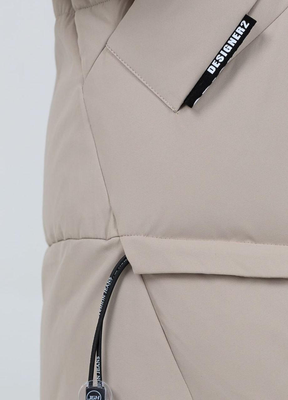 Светло-серая зимняя парк зимний женский oversize тауп Fodarlloy