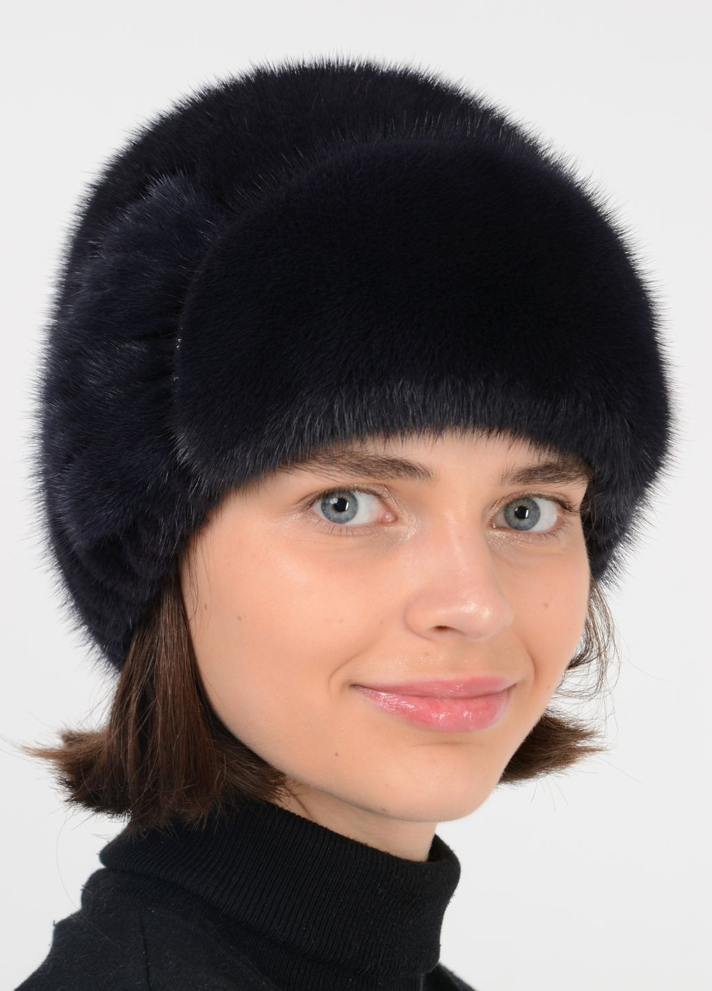 Женская зимняя меховая шапка из настоящей норки Меховой Стиль лобик (262604313)