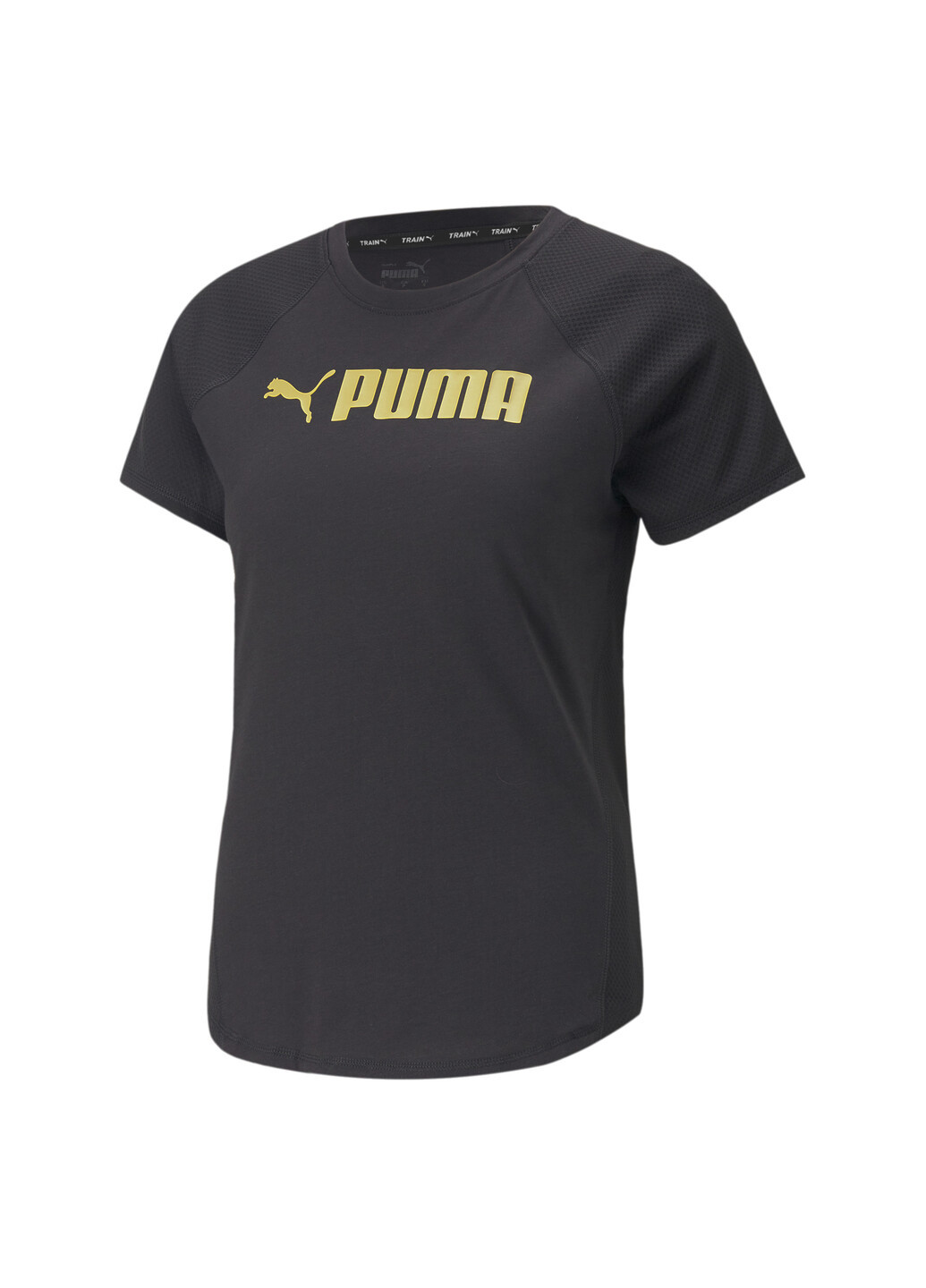 Черная всесезон футболка fit logo training tee women Puma