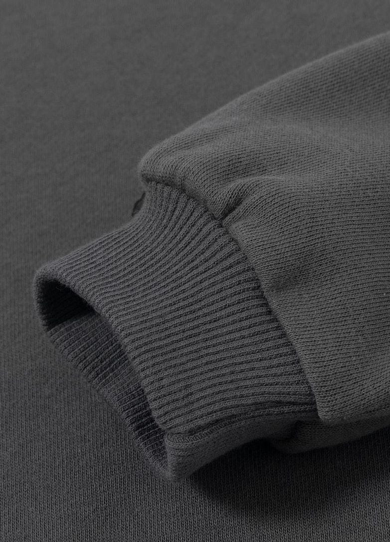 Yumster свитшот утепленный со вставками на рукавах, темно-серый горошек темно-серый повседневный хлопок