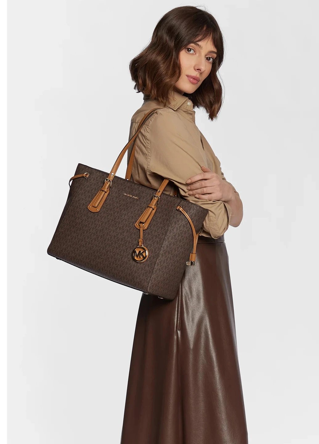 Сумка женская из эко кожи Michael Kors VOYAGER MD MF TZ TOTE (262672655)