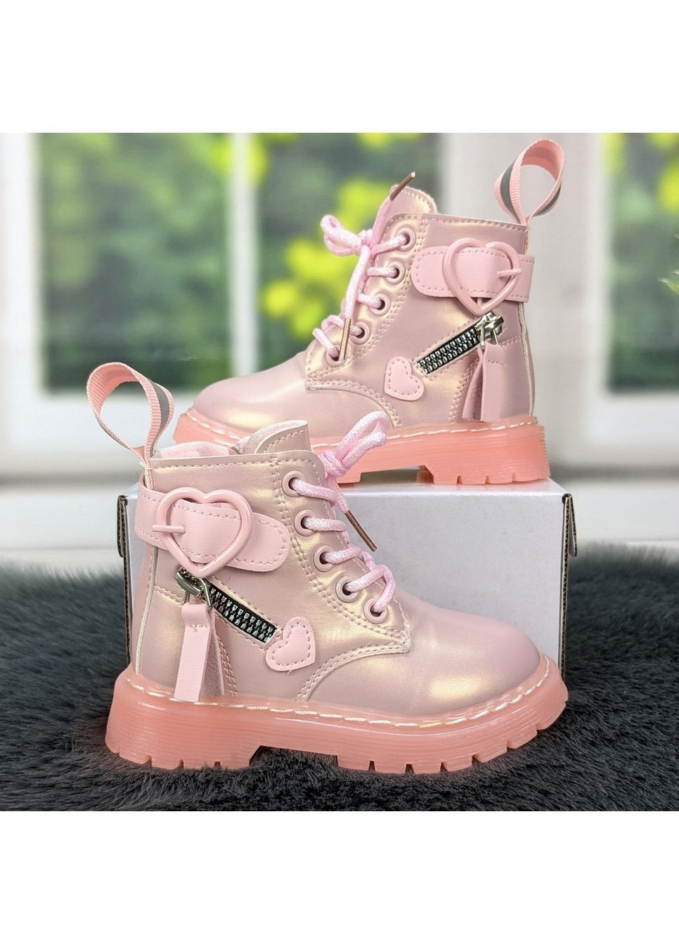 Розовые повседневные осенние ботинки детские для девочки демисезонные BBT