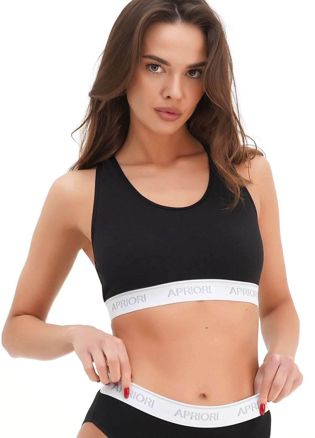 Чёрный топ топ sport black Apriori