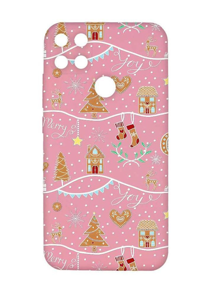 Матовый розовый чехол на Xiaomi Redmi 10C Фон Рождество (новогодний принт 201) Creative (262815052)