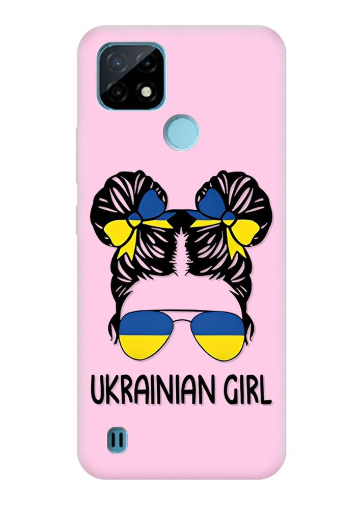 Матовий рожевий чохол на Realme C21Y :: Українська дівчина (патріотичний принт 113) Creative (262821204)