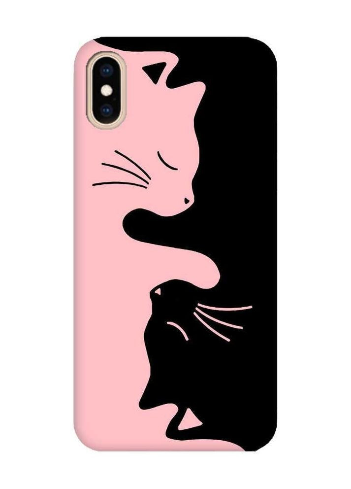 Матовый розовый чехол на iPhone XS MAX Кошечки (принт 118) Creative (262819191)