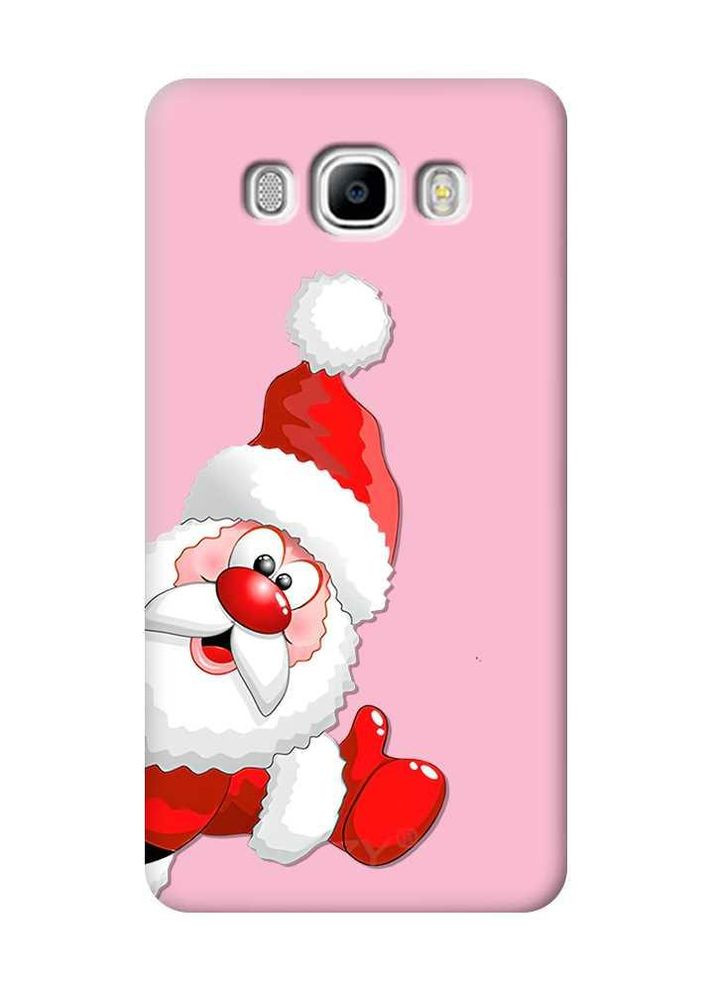 Матовый розовый чехол на Samsung Galaxy J7(2016) J710 Санта-Клаус (новогодний принт 151) Creative (262820133)