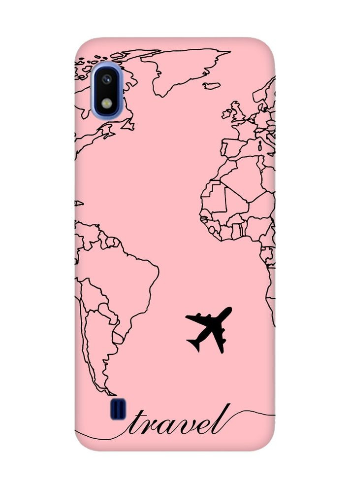 Матовый розовый чехол на Samsung Galaxy A10 (2019) A105 :: Карта. Контур (принт 330) Creative (262819266)
