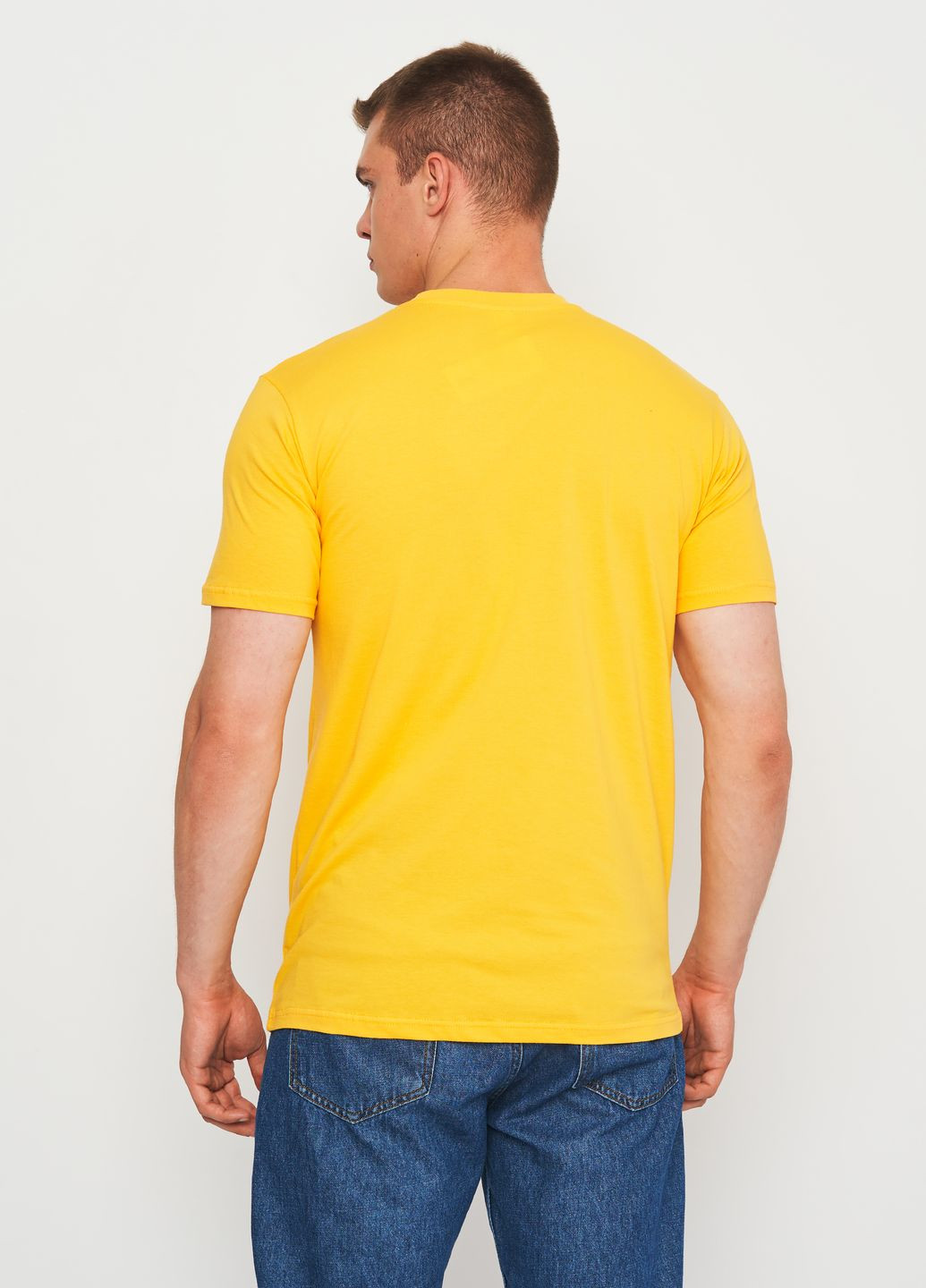 Желтая футболка мужская с коротким рукавом Роза
