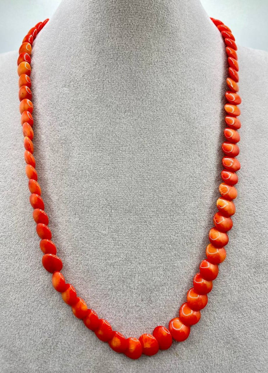 Бусы коралл оранжевые монетки 44 см No Brand (262822024)