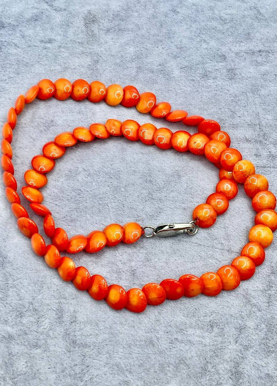 Бусы коралл оранжевые монетки 44 см No Brand (262822024)
