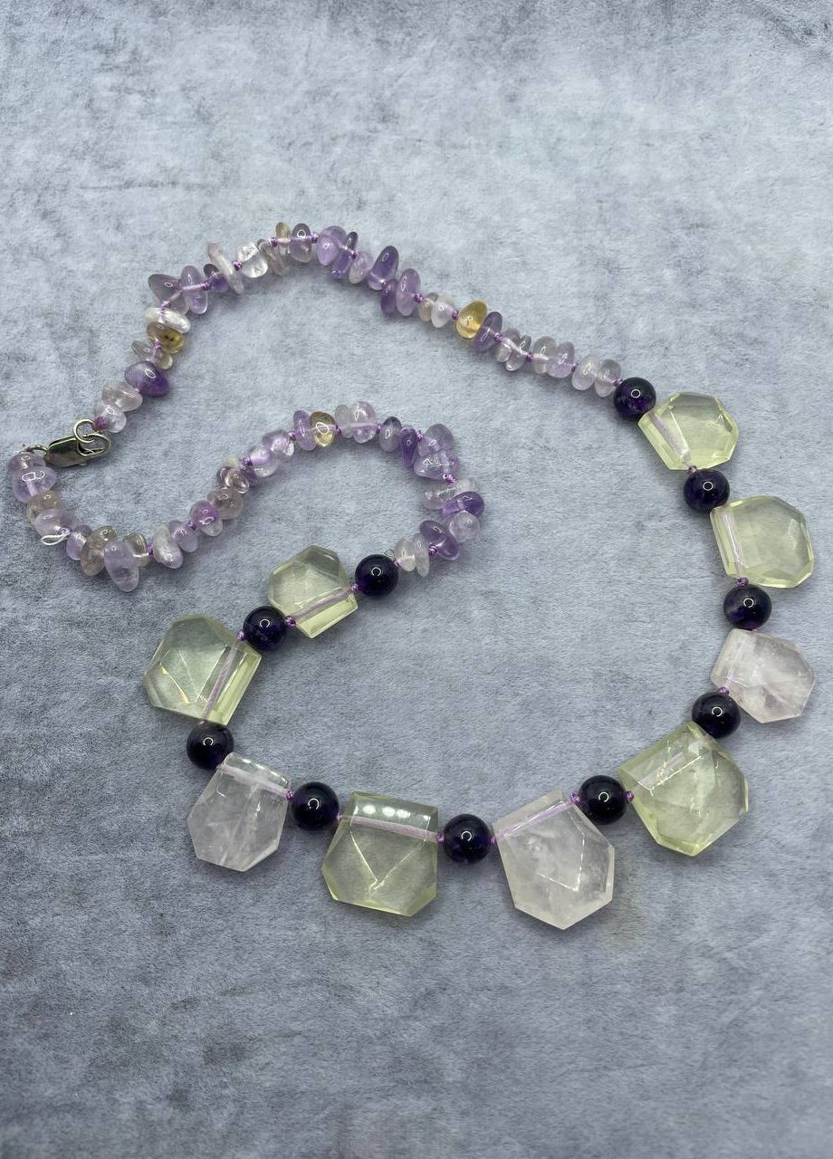 Бусы аметист цитрин 50 см No Brand (262821616)