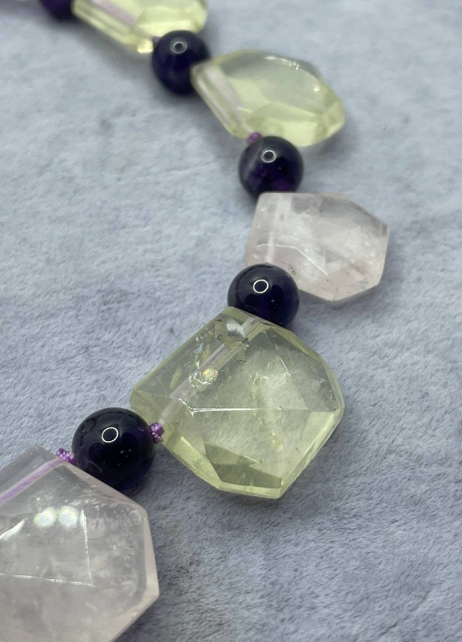 Бусы аметист цитрин 50 см No Brand (262821616)