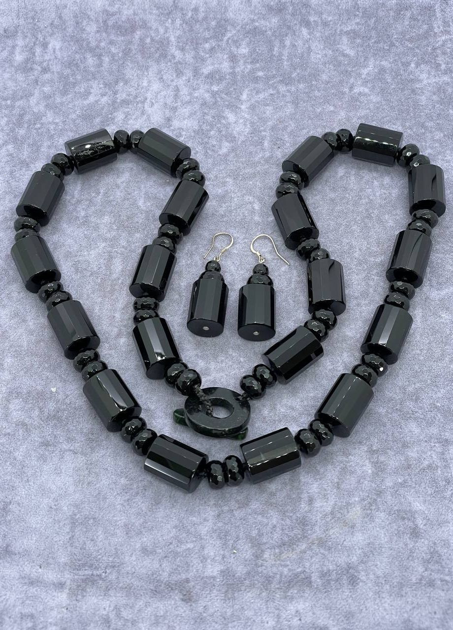 Намисто агат чорний 60 см No Brand (262821804)