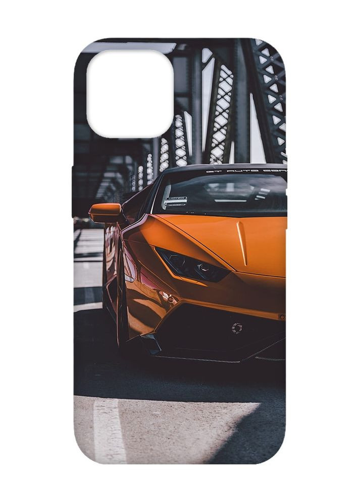 Матовый чехол с красными боками на Apple iPhone 14 :: Авто оранжевое (принт 237) Creative (262812656)