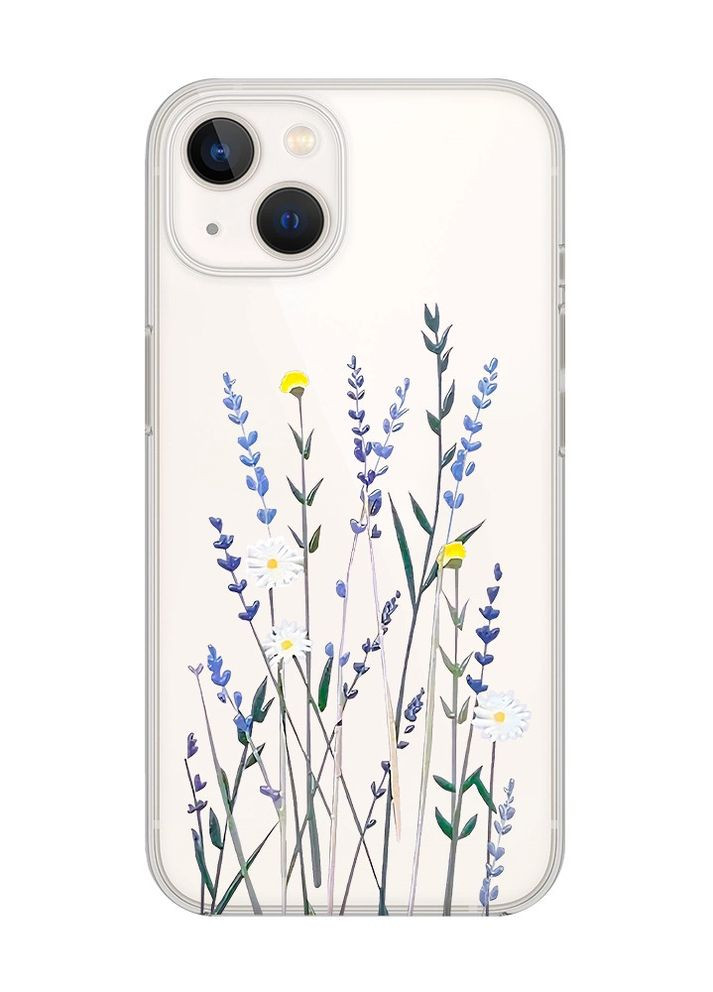 Прозрачный чехол с защитой камеры на iPhone 14 Plus :: Полевые цветы (принт 270) Creative (262818237)