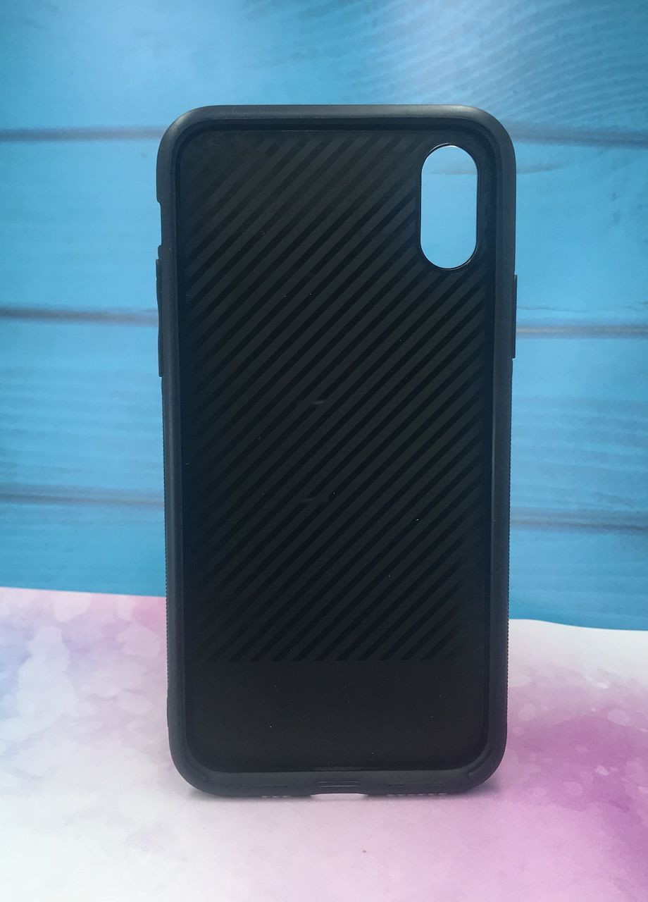 Силиконовый чехол Glass case со стеклянной задней панелью для iPhone X / Xs Мрамор розовый Creative (262889476)