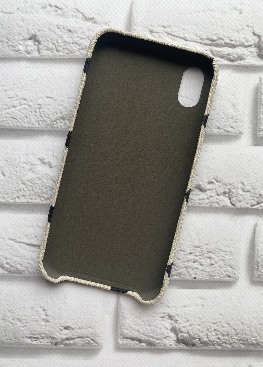 Силіконовий чохол, обтягнутий тканиною, для iPhone XR Сірий в горошок Creative (262887433)