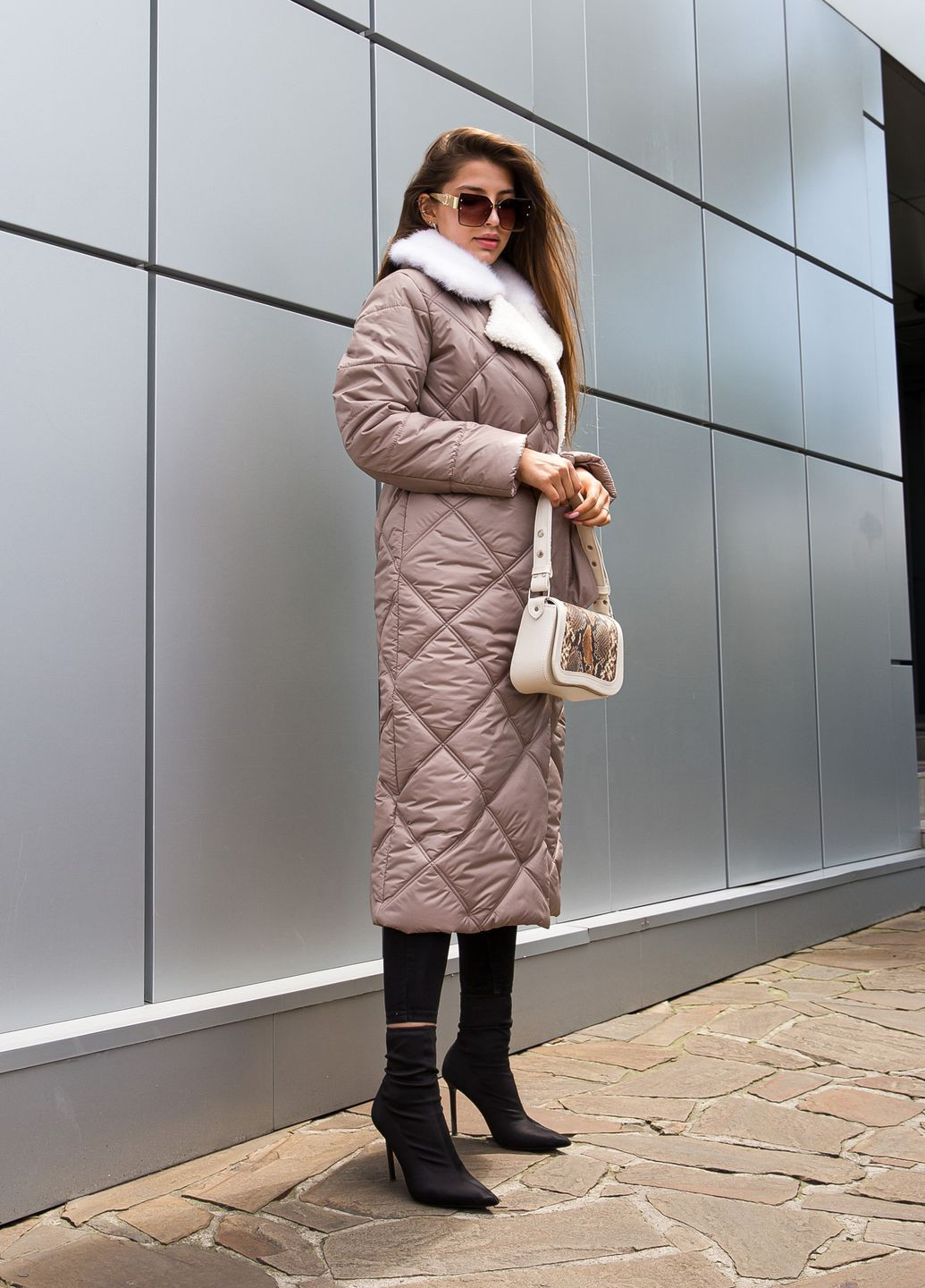 Кофейное зимнее Пальто MN