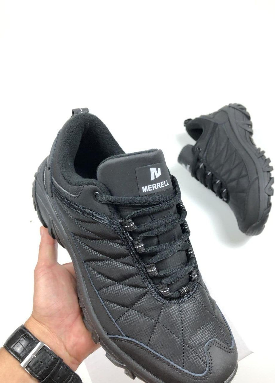 Черные зимние черные с белым мужские кроссовки No Brand