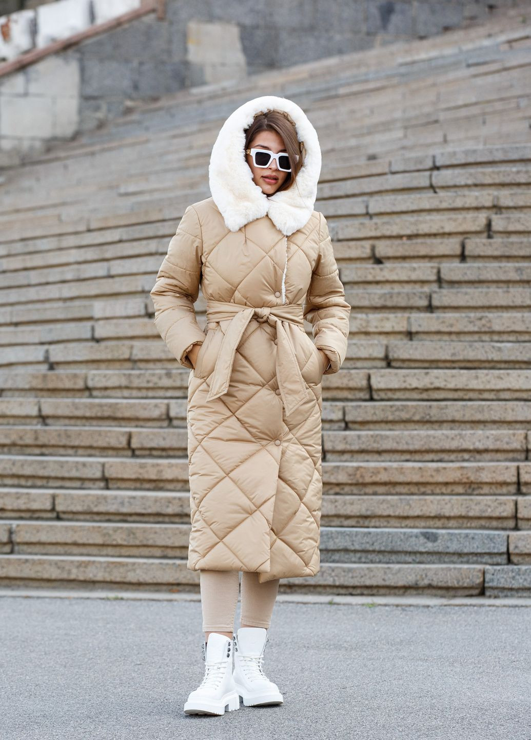 Песочное зимнее Пальто MN