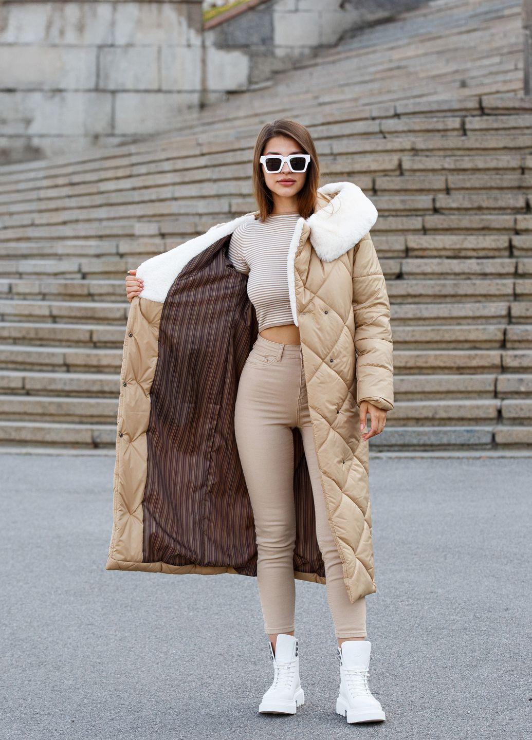 Песочное зимнее Пальто MN