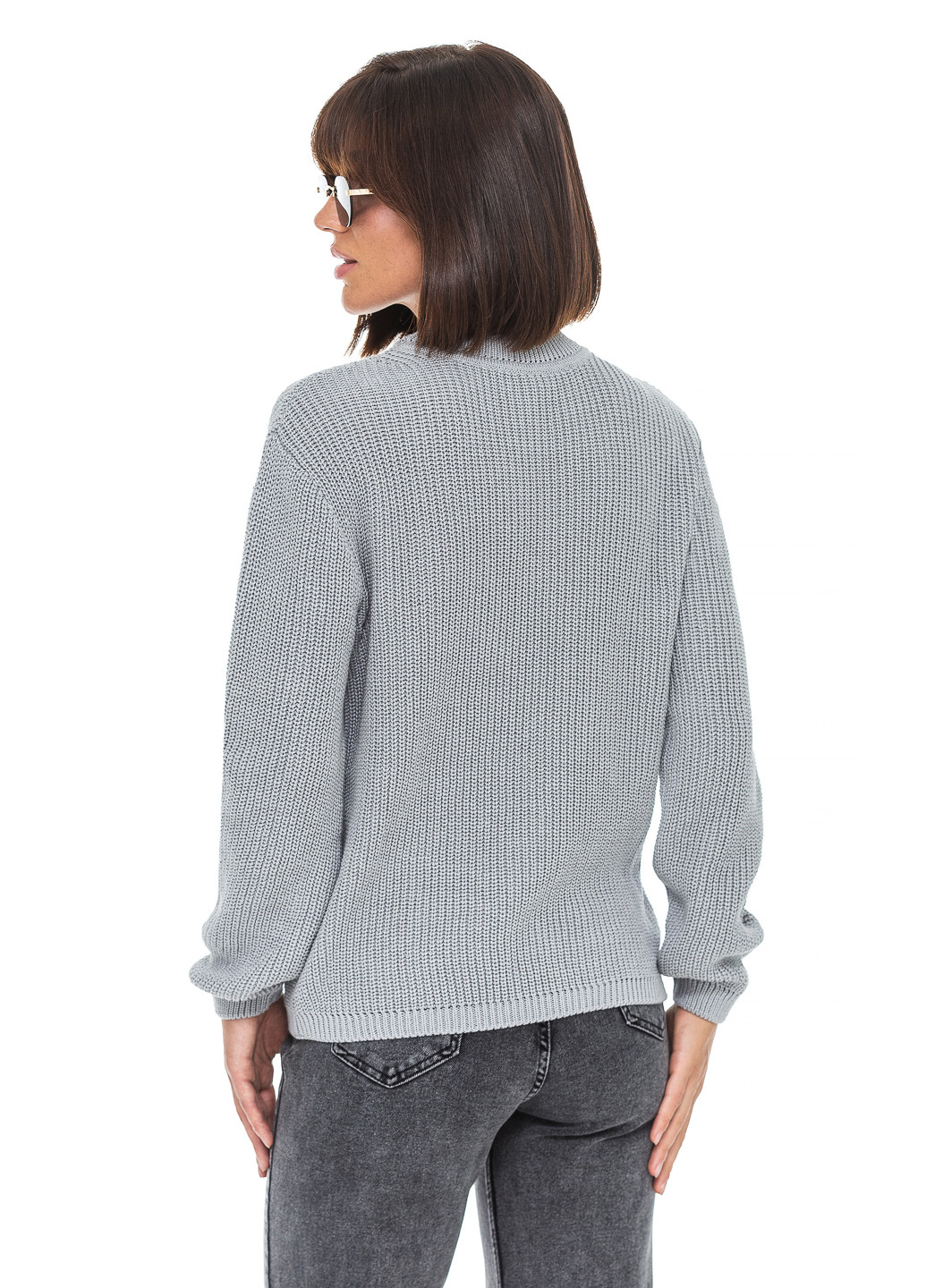 Сірий бавовняний жіночий светр SVTR