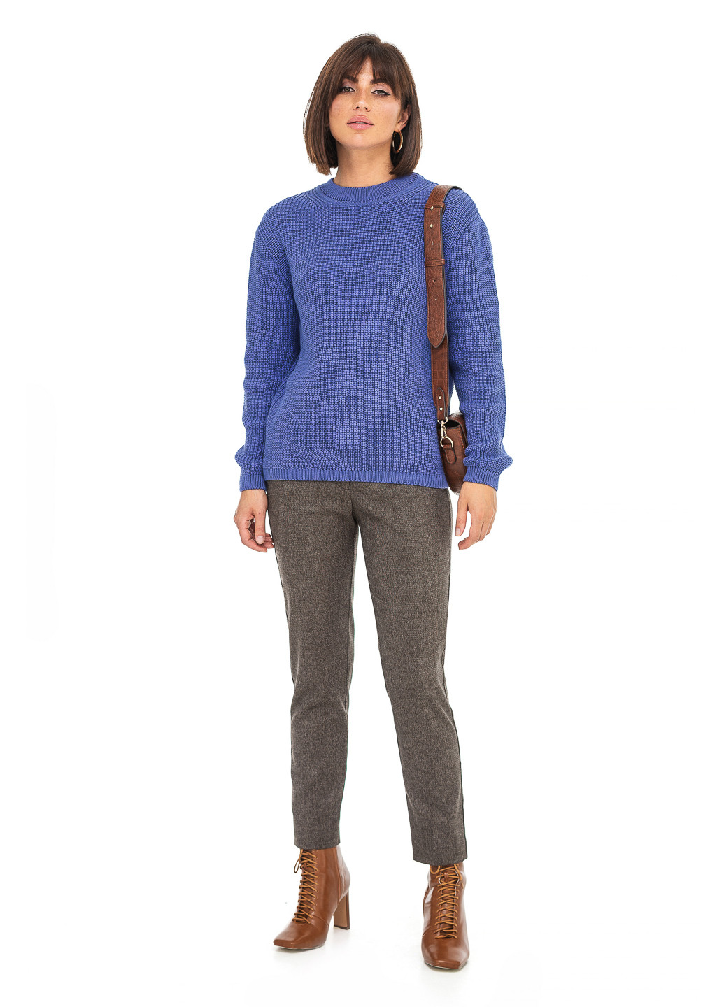 Синій бавовняний жіночий светр SVTR