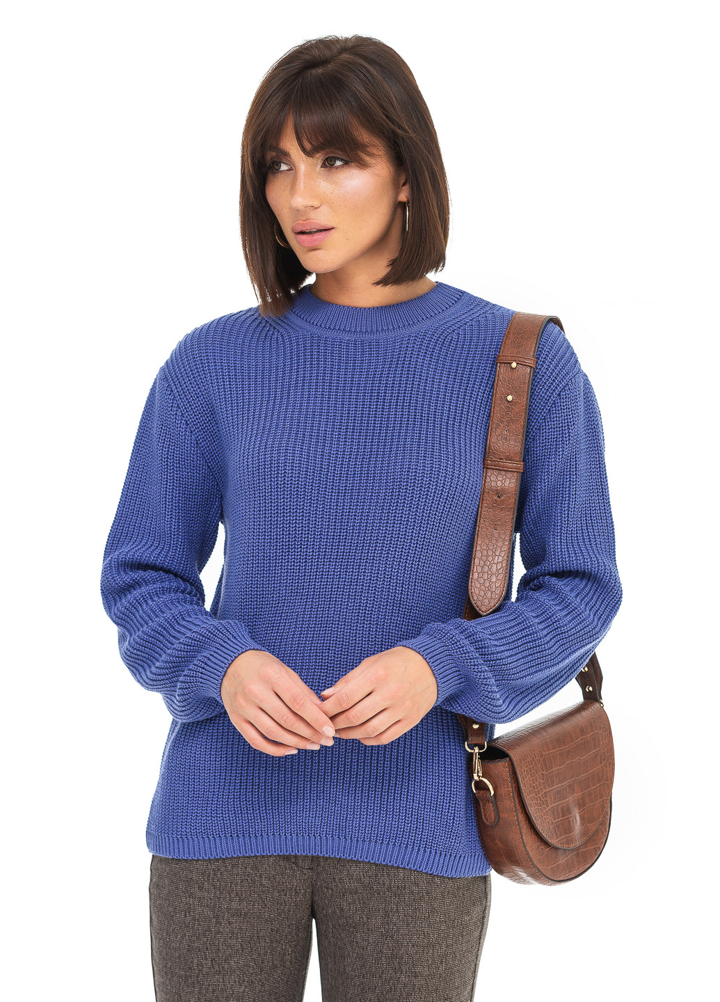 Синій бавовняний жіночий светр SVTR