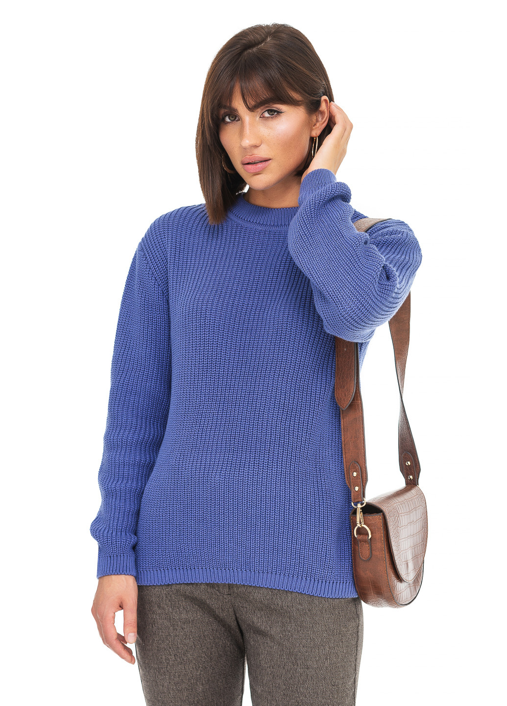 Синій бавовняний жіночий светр SVTR