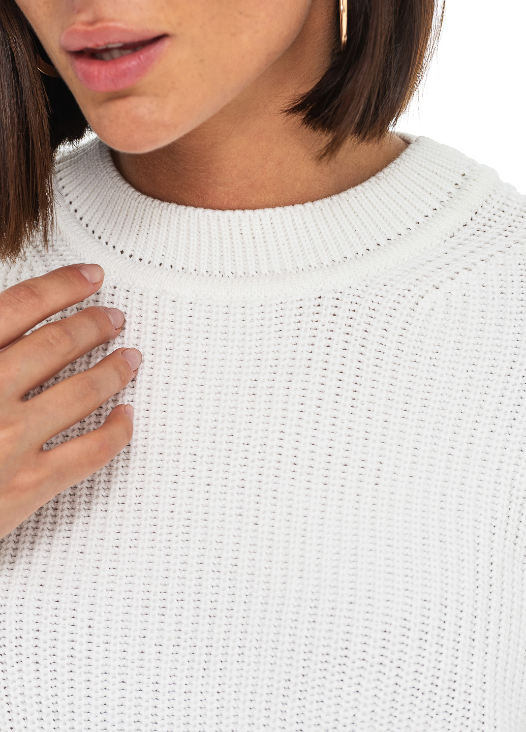 Молочний бавовняний жіночий светр SVTR