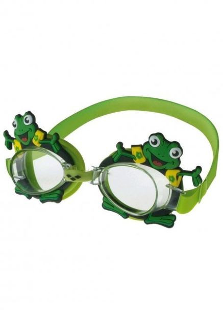 Очки для плавания BUBBLE WORLD зеленый, лягушка детские OSFM Arena (262981731)