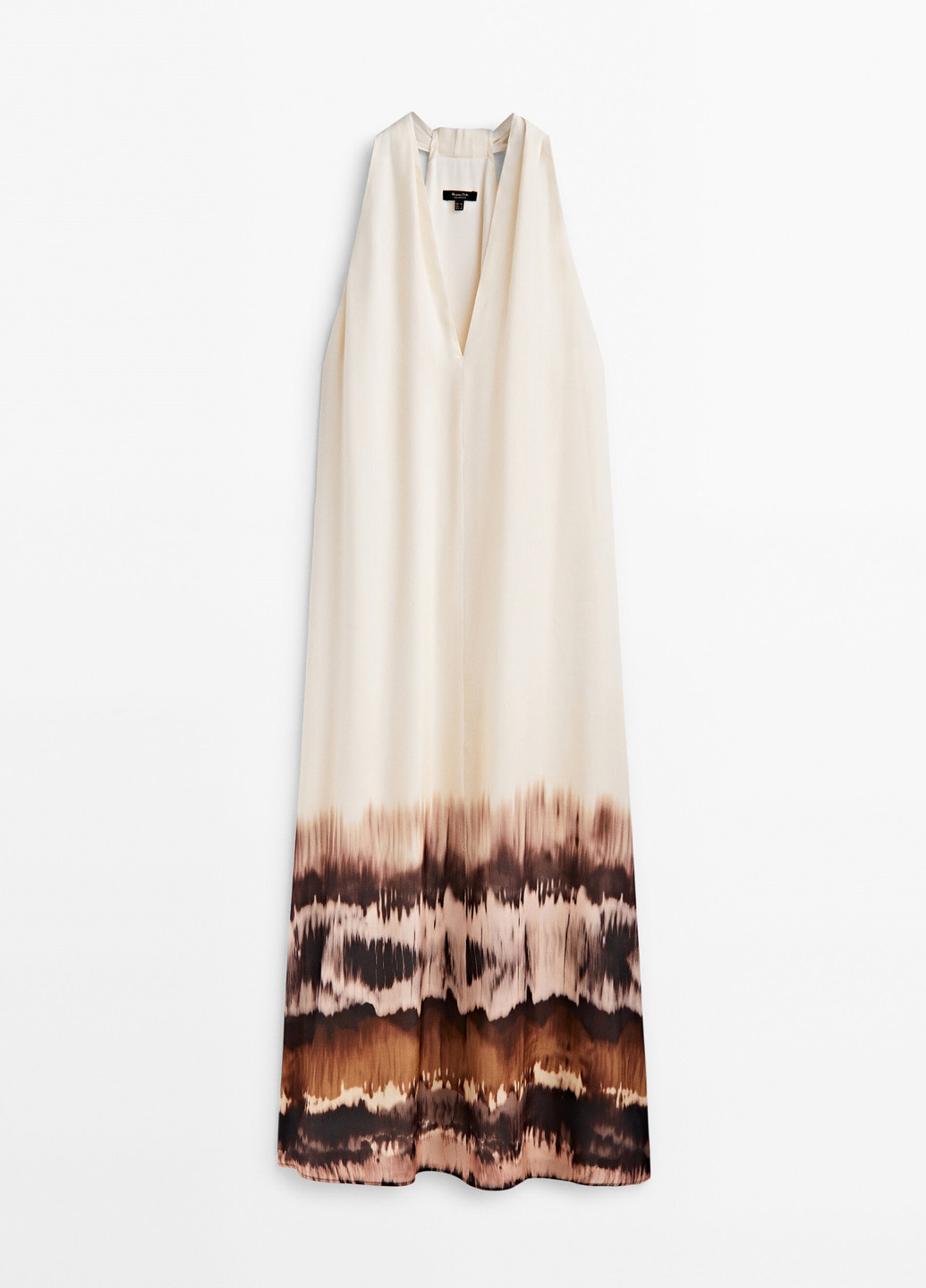 Молочное повседневный платье Massimo Dutti с абстрактным узором