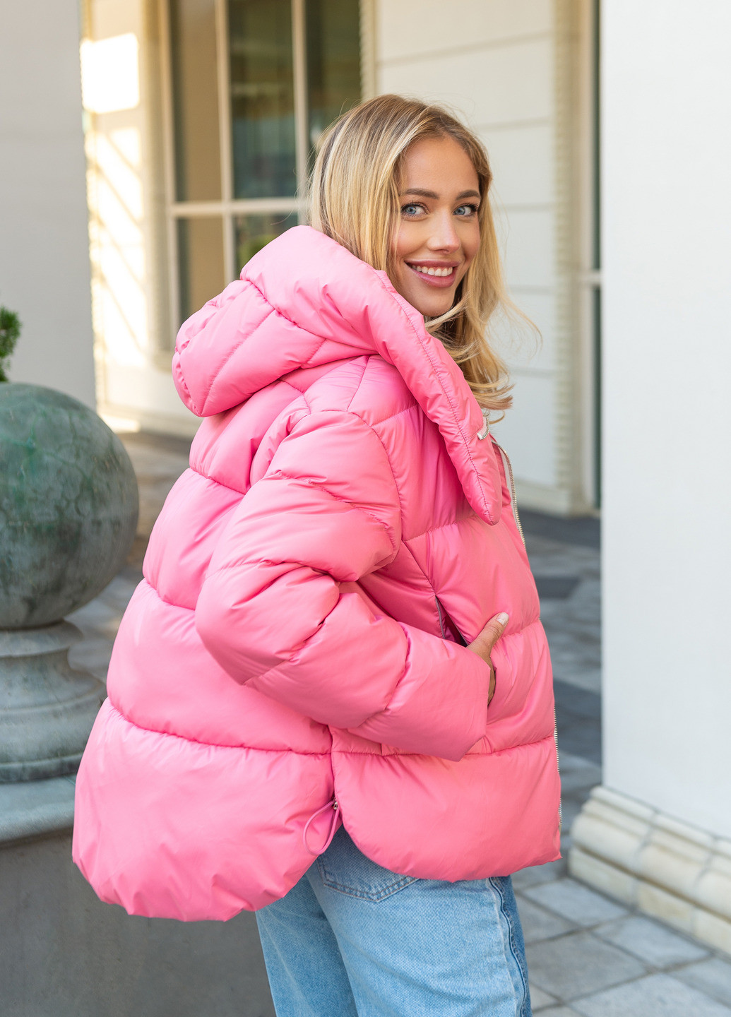 Розовая зимняя куртка KTL&Kattaleya