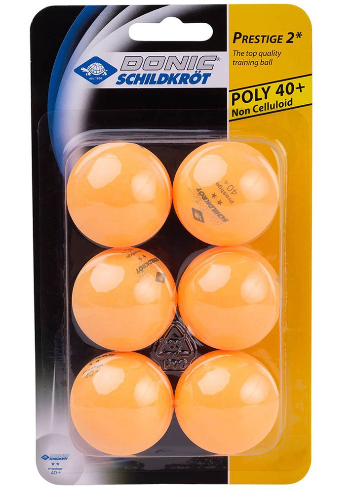 Мячи Prestige 2* 40+ 6шт white+orange Donic (263057696)