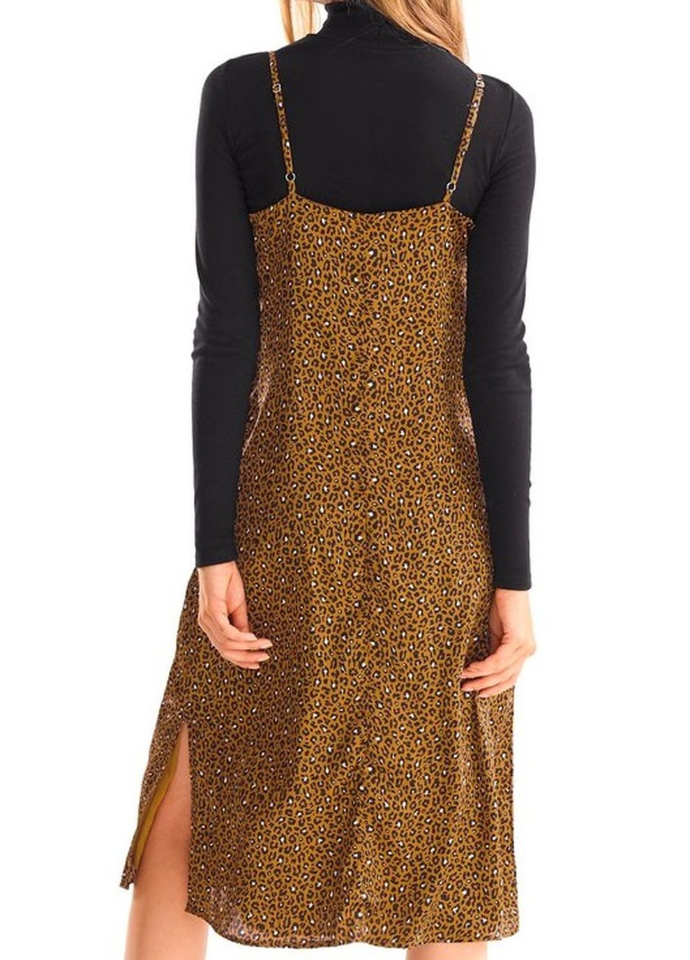 Коричневое коктейльное платье C&A леопардовый