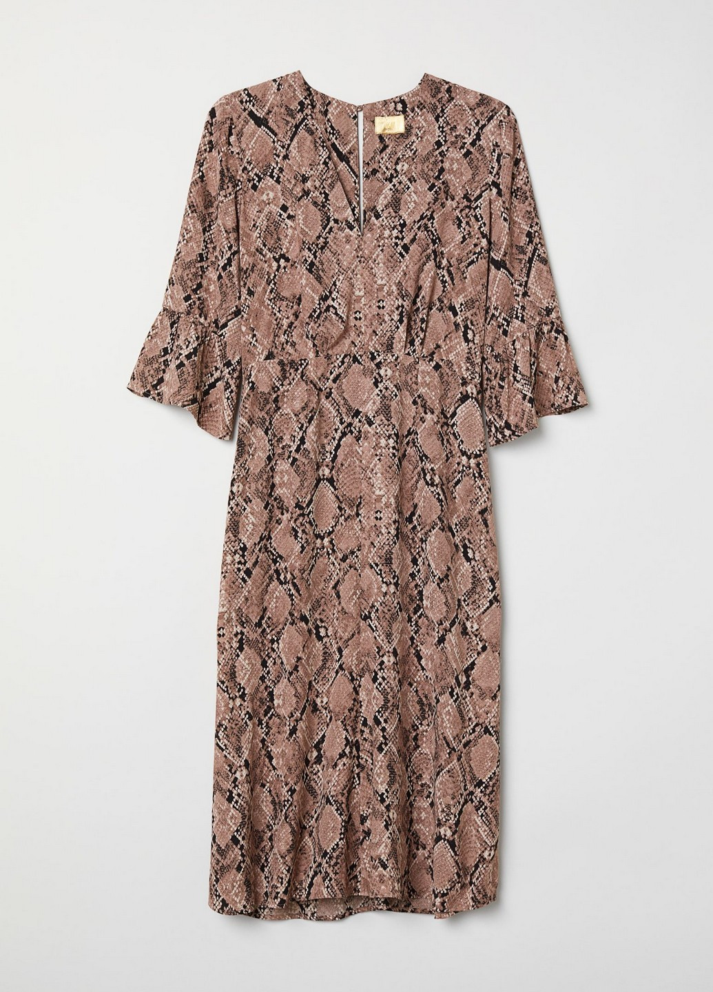 Коричневое кэжуал платье H&M змеиный