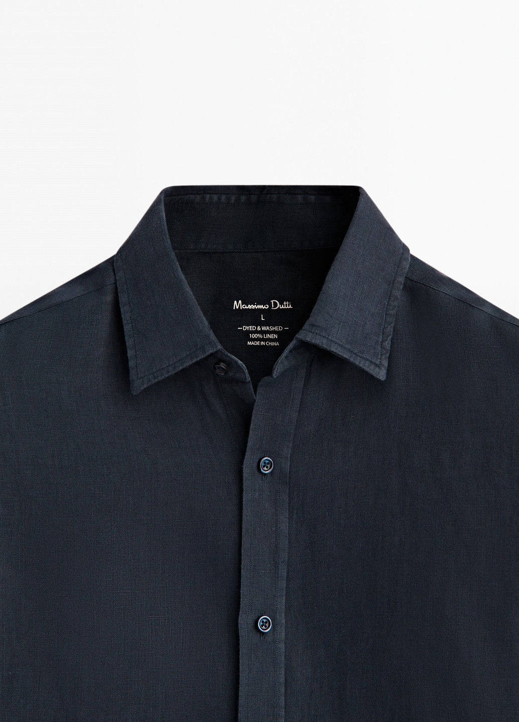 Синяя классическая рубашка Massimo Dutti