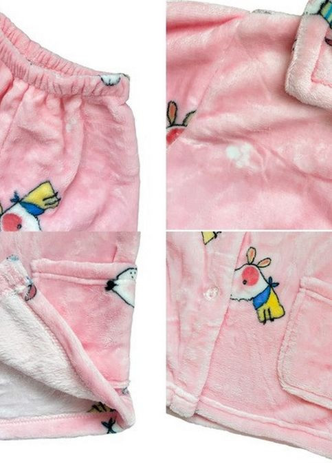 Розовая всесезон пижама детская теплая пес жужа catt 120 розовый No Brand